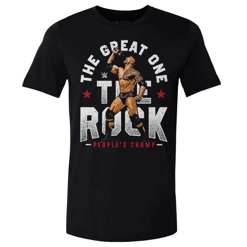 Men's 500 Level  Black The Rock The Great One T-Shirt sold by WWE