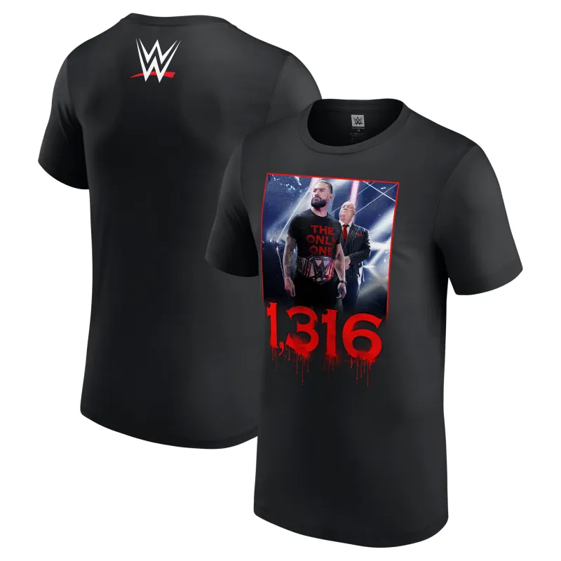 Men's Black Paul Heyman & Roman Reigns T-Shirt sold by WWE