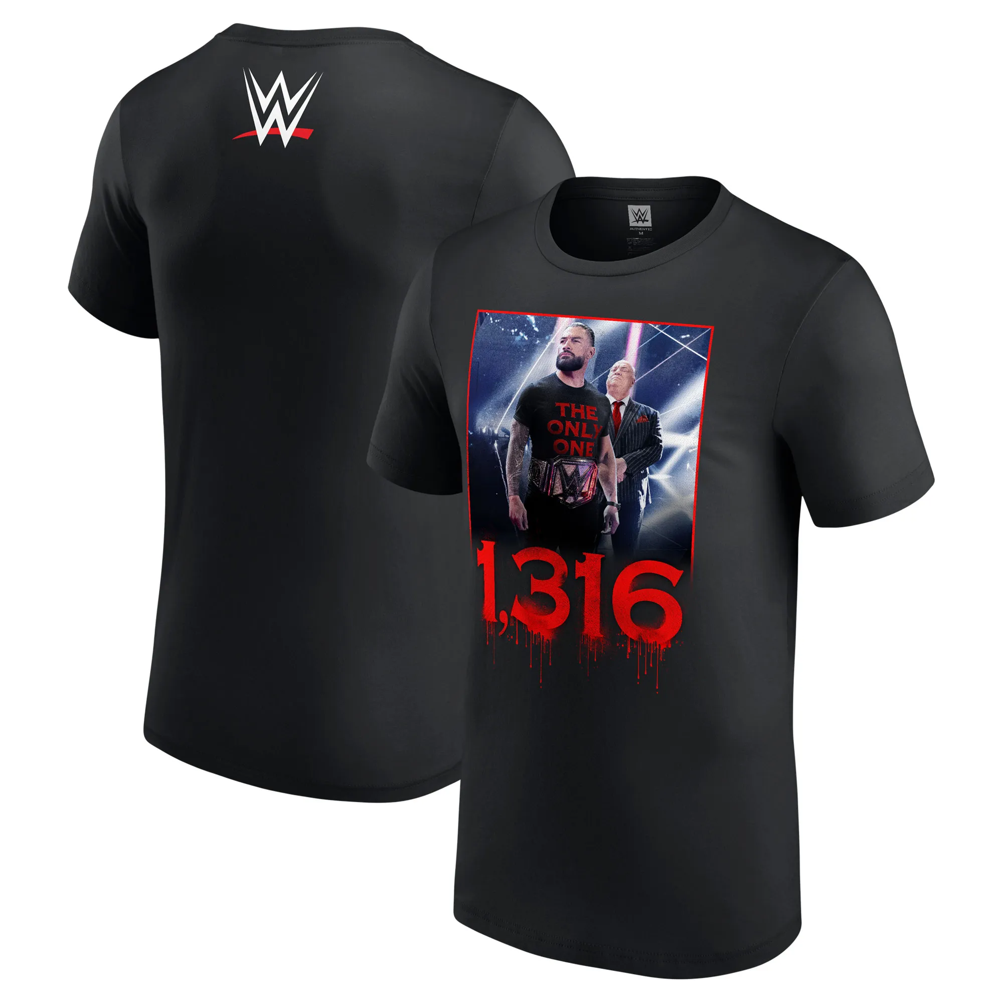 Men's Black Paul Heyman & Roman Reigns T-Shirt sold by WWE