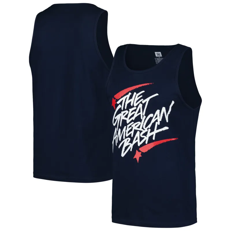 Men's Navy The Great American Bash Retro Muscle Scoop Neck Tank Top sold by WWE