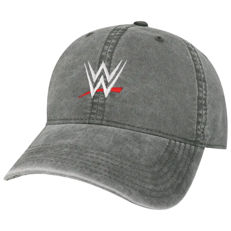 Men's Black WWE Logo Cinder Adjustable Hat made by Legacy