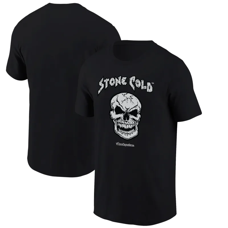 Men's Contenders Clothing Black "Stone Cold" Steve Austin Skull T-Shirt sold by WWE