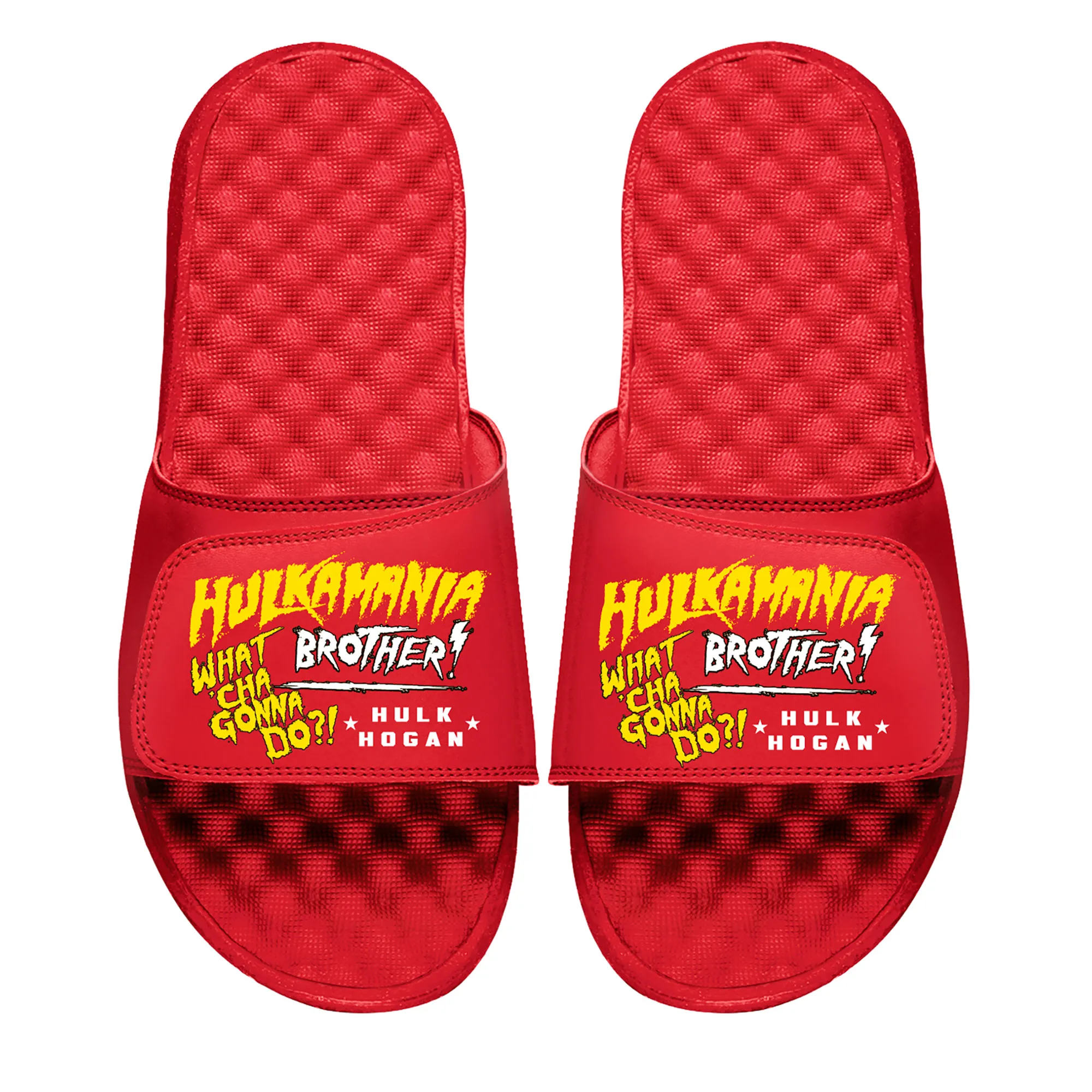 Unisex ISlide Red Hulk Hogan Word Collage Slide Sandals sold by WWE