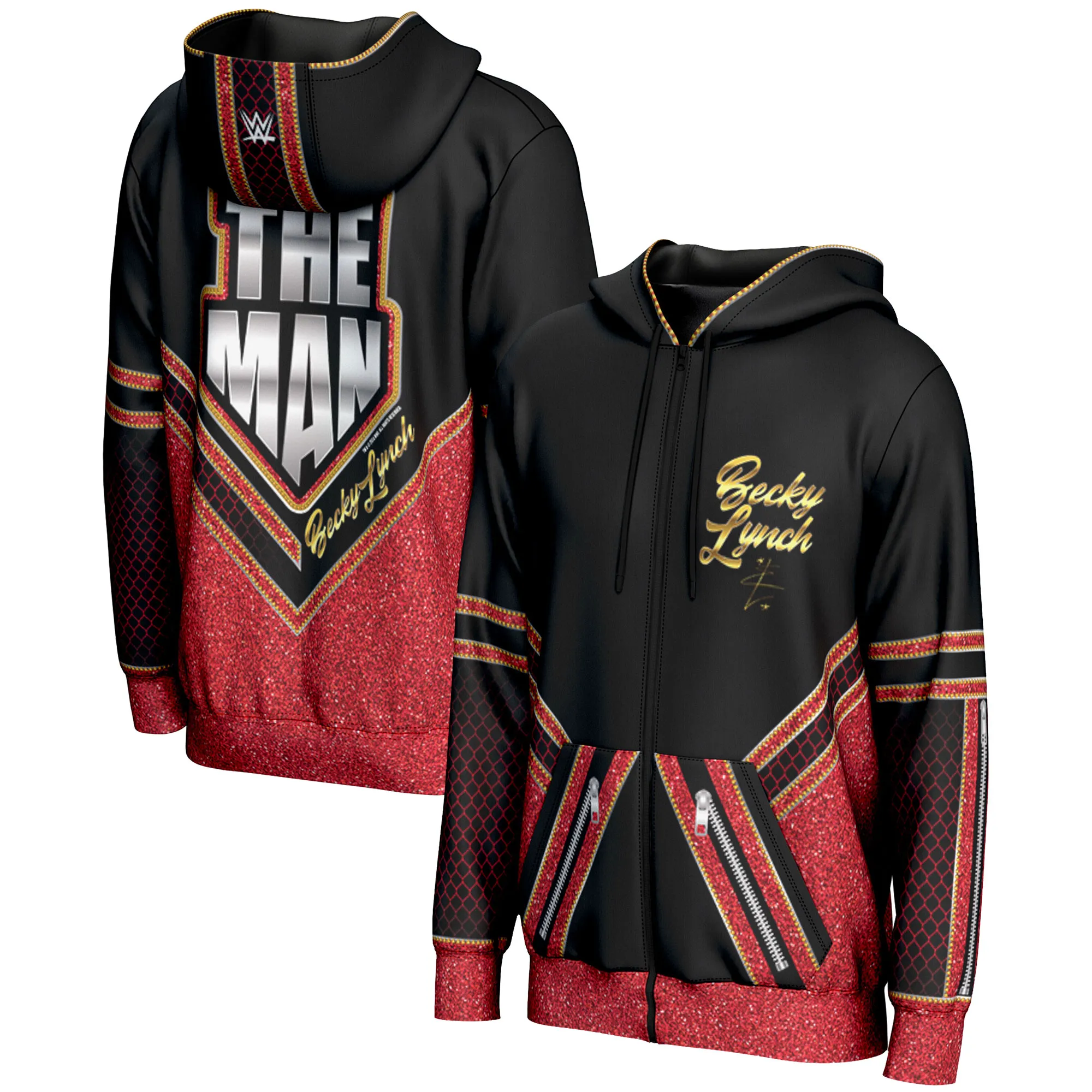 Men's ProSphere Black Becky Lynch Full-Zip Hoodie sold by WWE