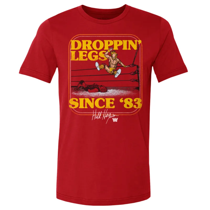 Men's 500 Level Red Hulk Hogan Droppin' Legs Since '83 T-Shirt sold by WWE