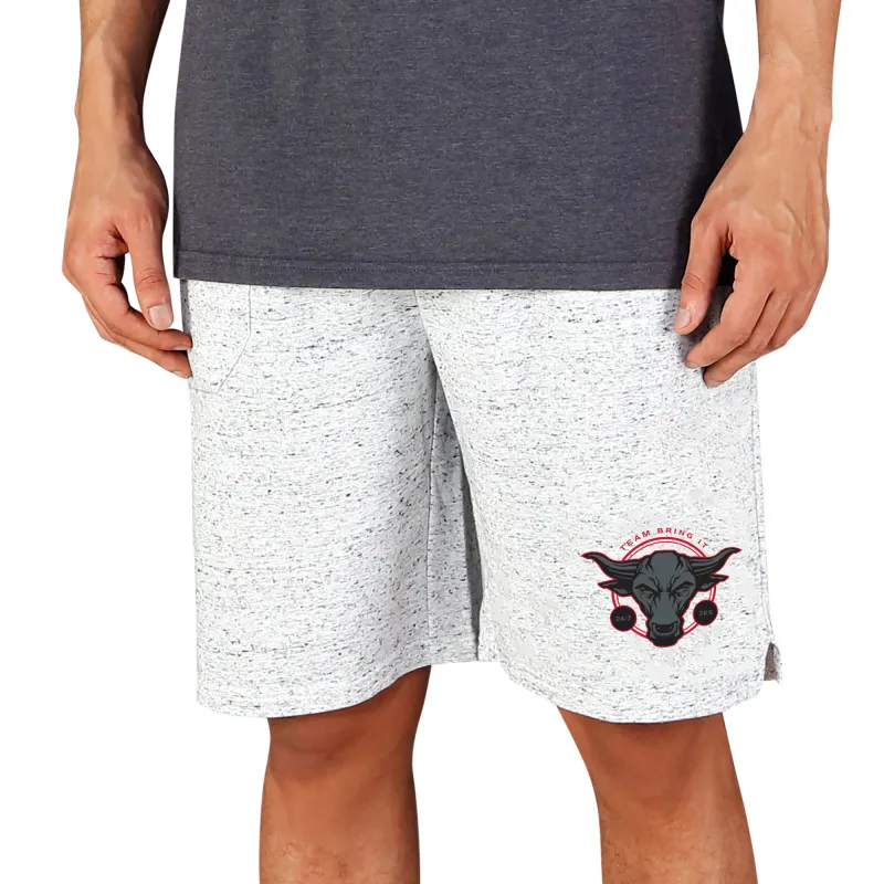 Men's Concepts Sport  White/Charcoal The Rock Throttle Knit Jam Shorts sold by WWE