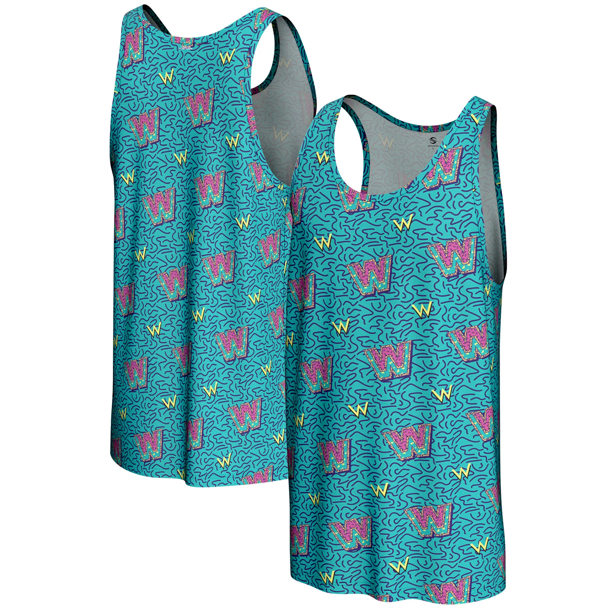 Men's ProSphere Teal WWE 90s Tank Top sold by WWE