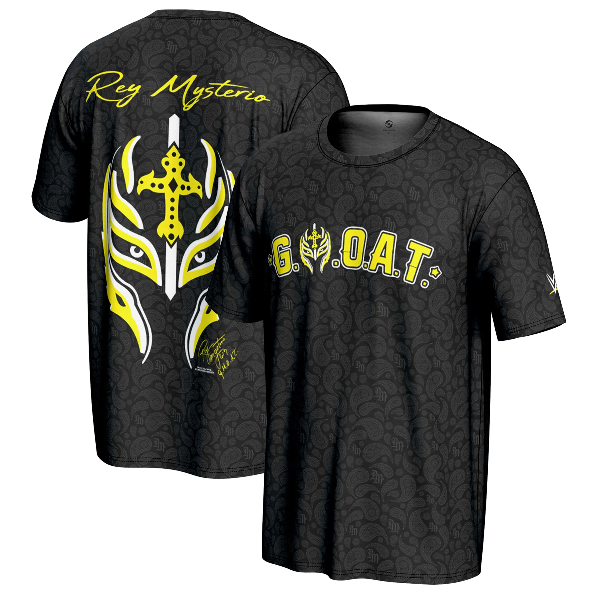 Men's ProSphere Black Rey Mysterio G.O.A.T. T-Shirt sold by WWE
