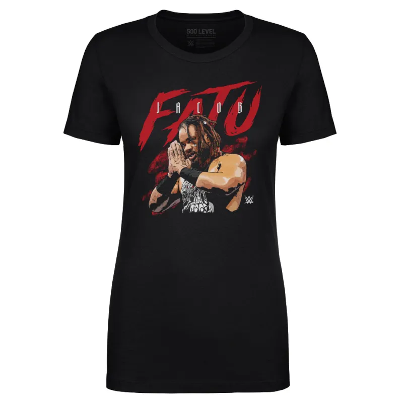 Women's 500 Level Black Jacob Fatu Name Grunge T-Shirt sold by WWE