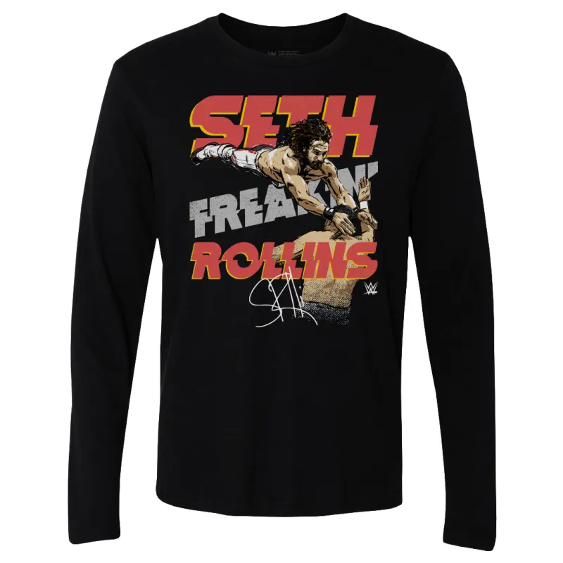Men's 500 Level Black Seth "Freakin" Rollins Freakin' Long Sleeve T-Shirt sold by WWE