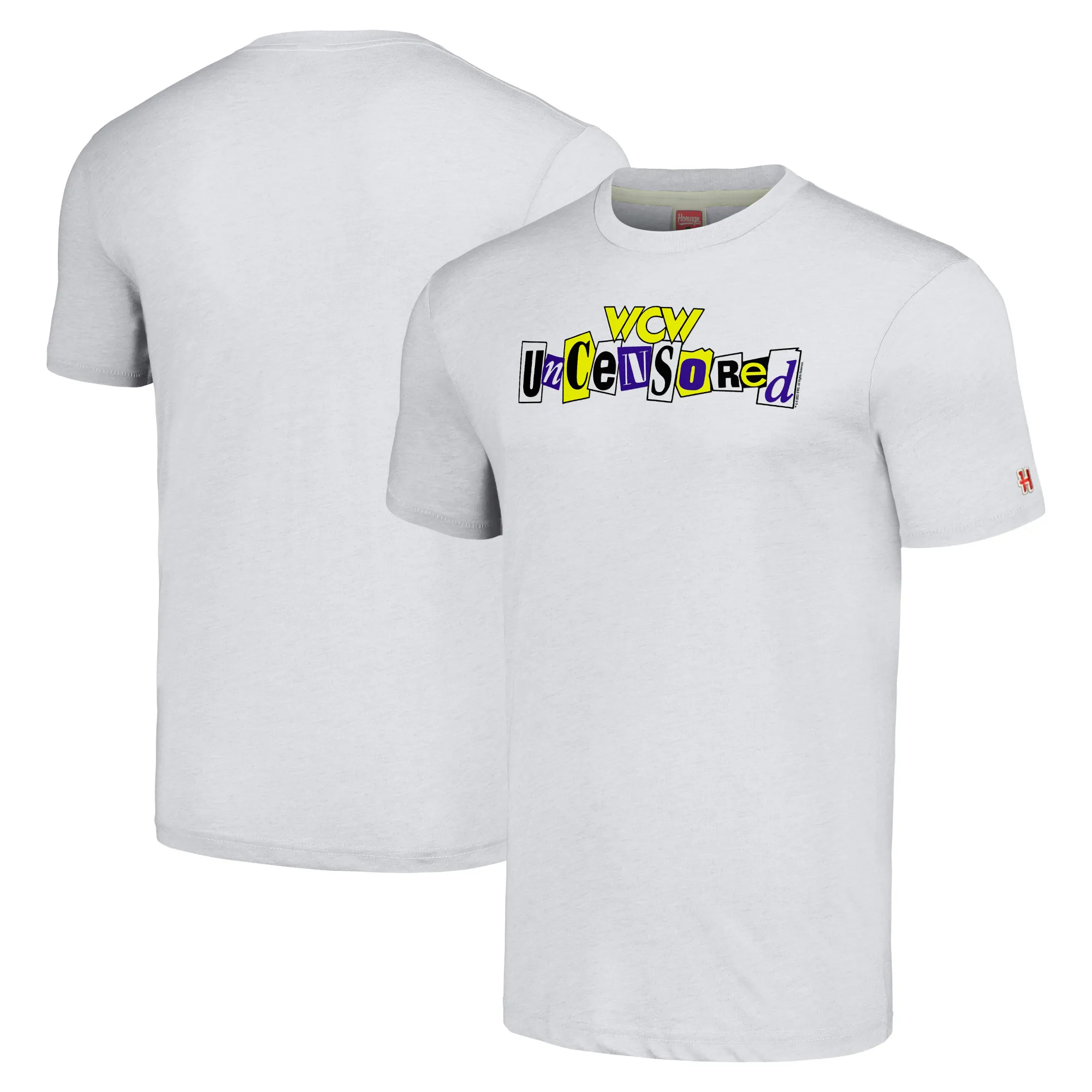 Men's Homage Gray WCW Uncensored Tri-Blend T-Shirt sold by WWE
