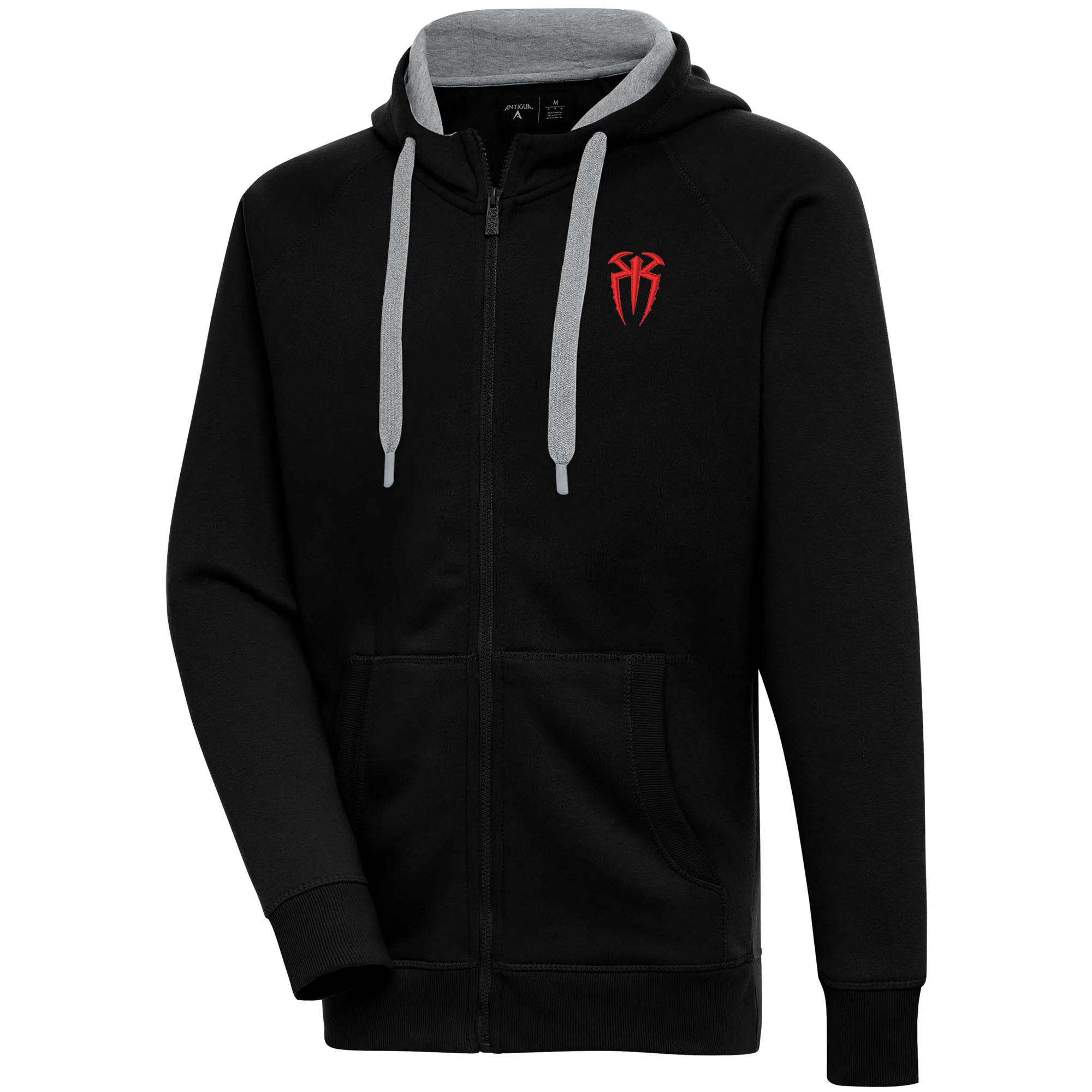 Men's Antigua Black Roman Reigns Victory Full-Zip Hoodie sold by WWE