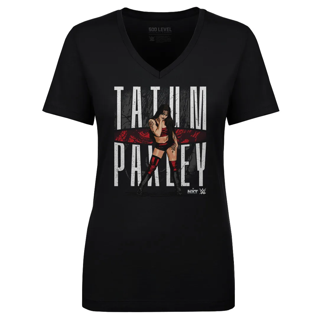Women's 500 Level Black Tatum Paxley Eyes V-Neck T-Shirt sold by WWE