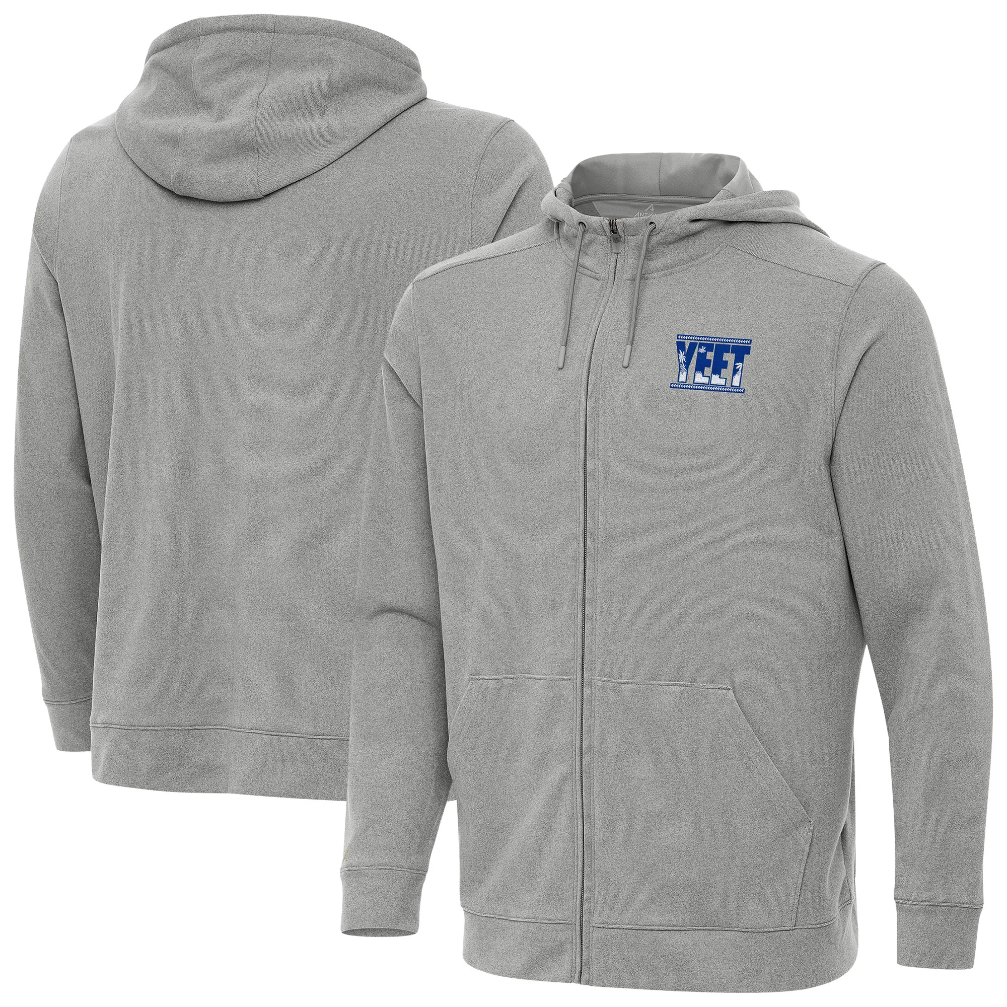 Men's Antigua Heather Gray Jey Uso Effortless Full-Zip Hoodie sold by WWE