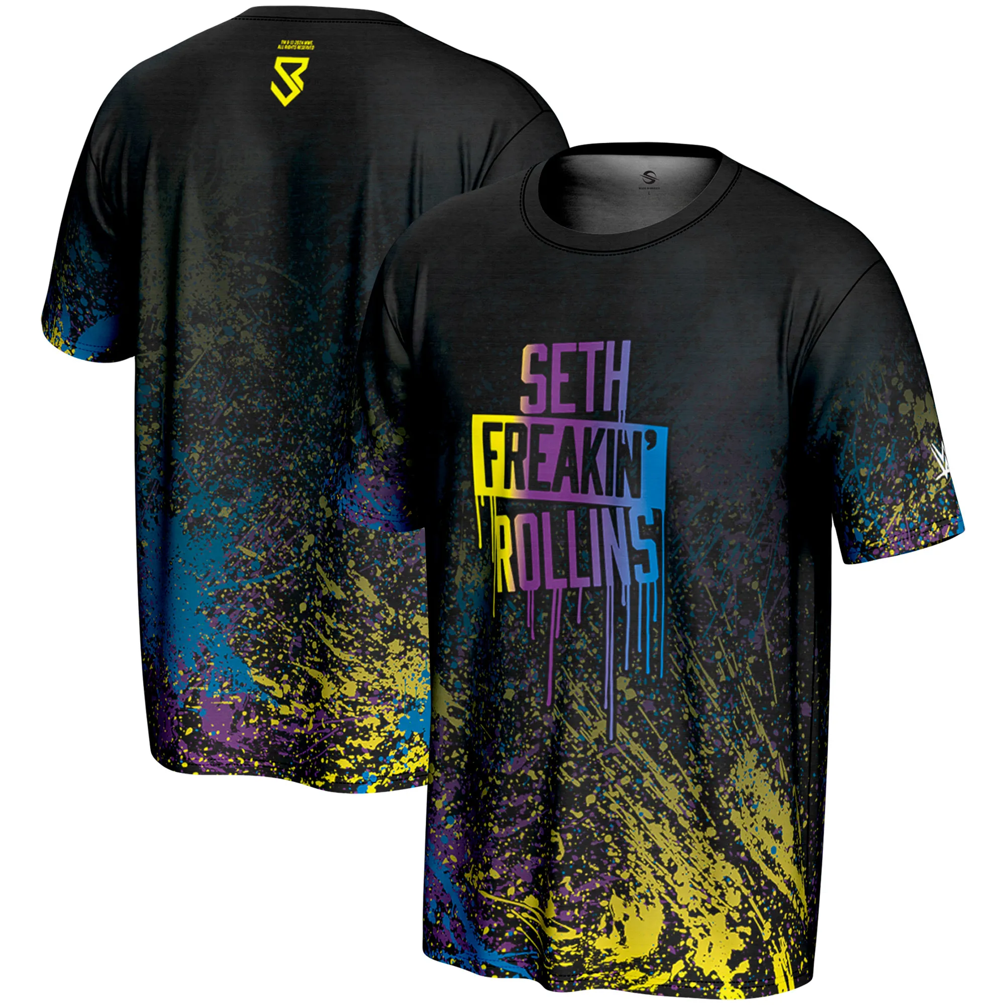 Men's ProSphere Black Seth "Freakin" Rollins Graffiti T-Shirt sold by WWE