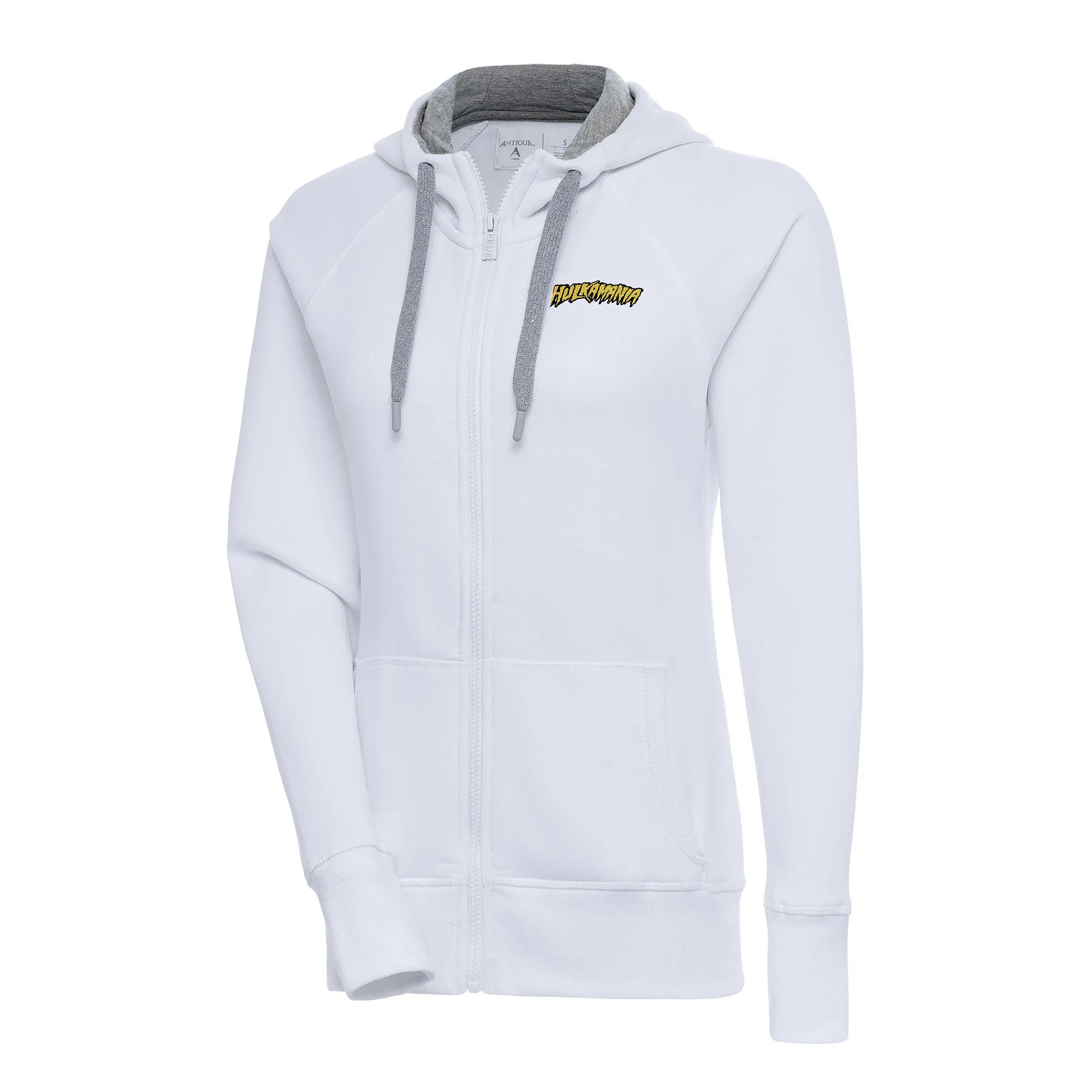 Women's Antigua White Hulk Hogan Victory Full-Zip Hoodie sold by WWE