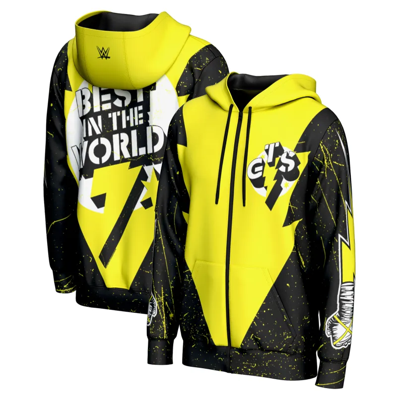 Men's ProSphere Black CM Punk Go To Sleep Full-Zip Hoodie sold by WWE