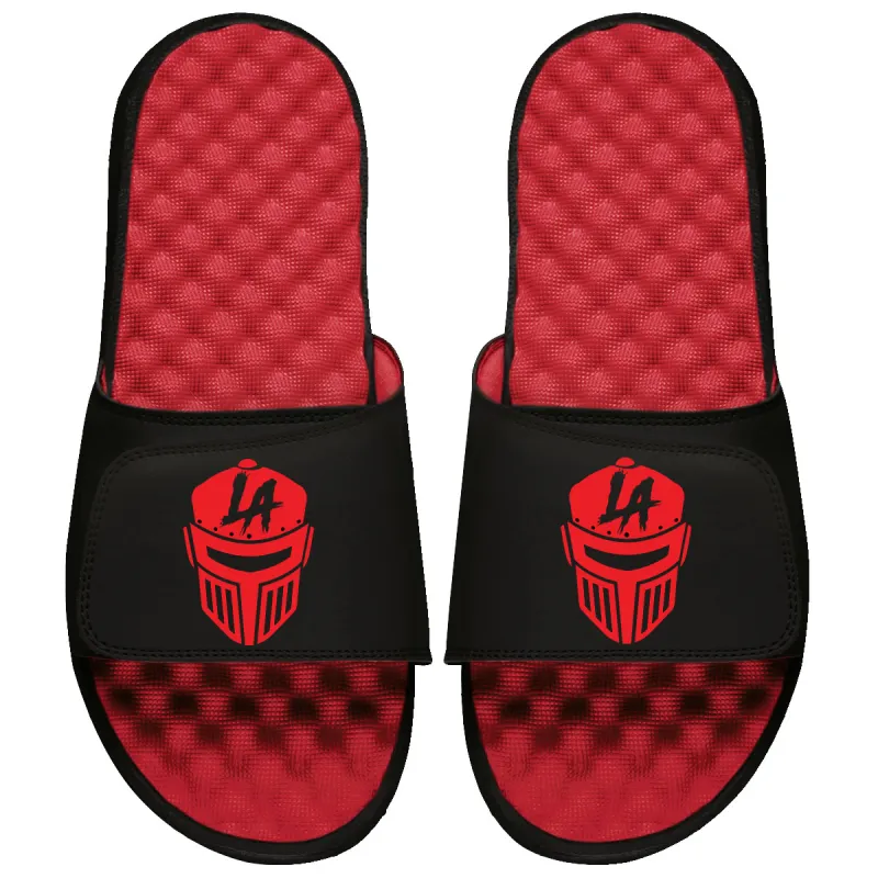 Unisex ISlide Black/Red LA Knight Logo Slide Sandals sold by WWE