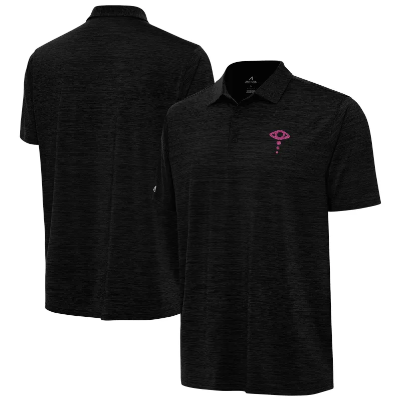 Men's Antigua Heather Black Liv Morgan Layout Polo made by Antigua