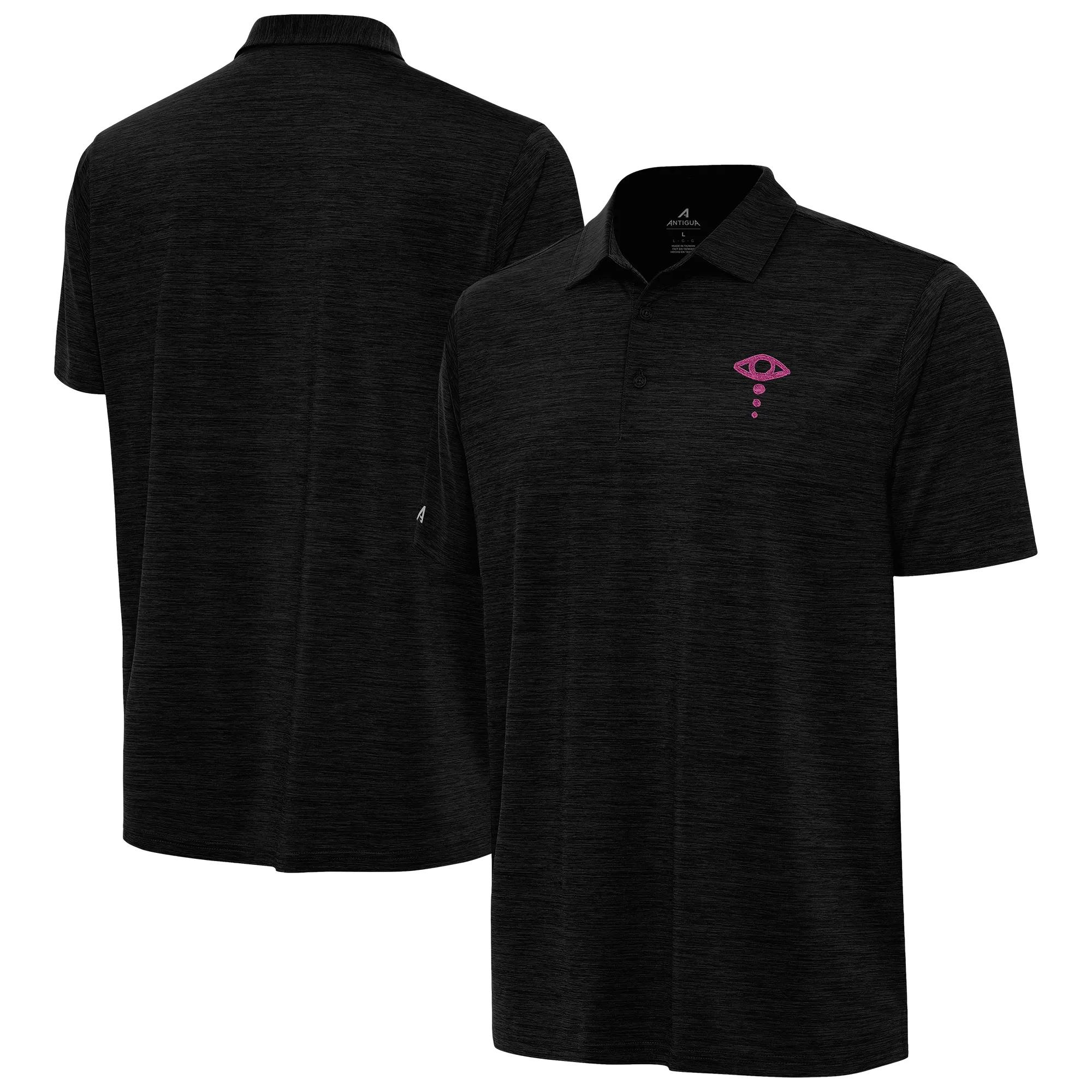 Men's Antigua Heather Black Liv Morgan Layout Polo sold by WWE