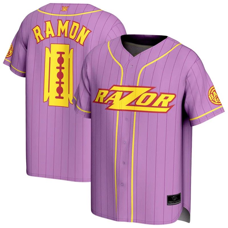 Men's ProSphere Purple Razor Ramon Baseball Jersey sold by WWE
