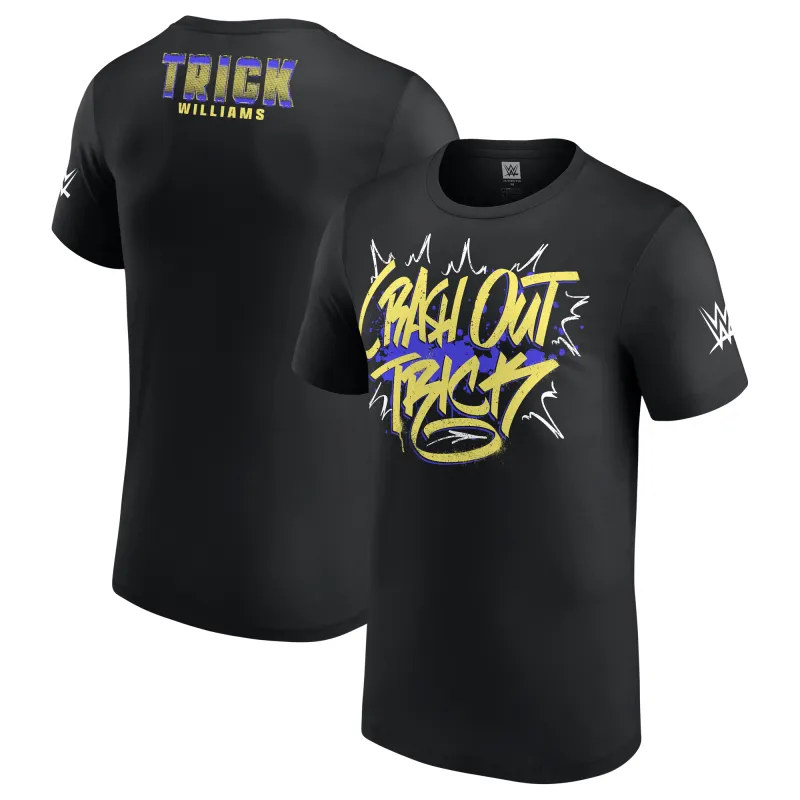 Men's Black Trick Williams Crash Out T-Shirt sold by WWE
