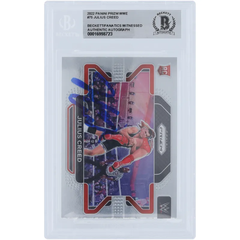 Julius Creed WWE Autographed 2022 Panini Prizm #75 Beckett Fanatics Witnessed Authenticated Rookie Card sold by WWE