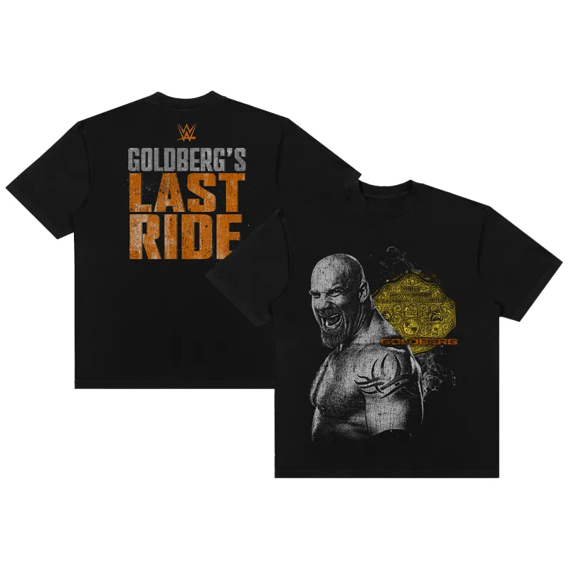 Men's Black Goldberg Last Ride Oversized T-Shirt sold by WWE
