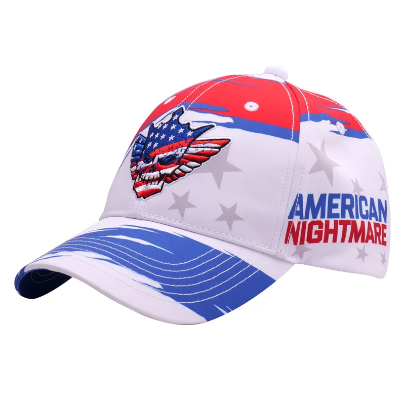 Men's White Cody Rhodes Americana Skull Adjustable Hat made by WWE