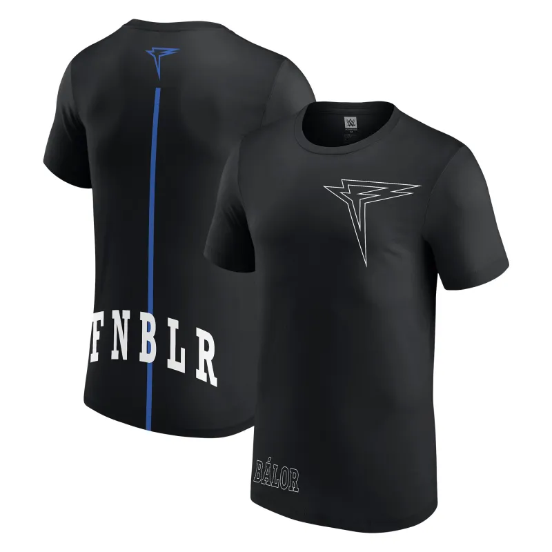 Men's Black Finn Bálor Back Stripe T-Shirt sold by WWE
