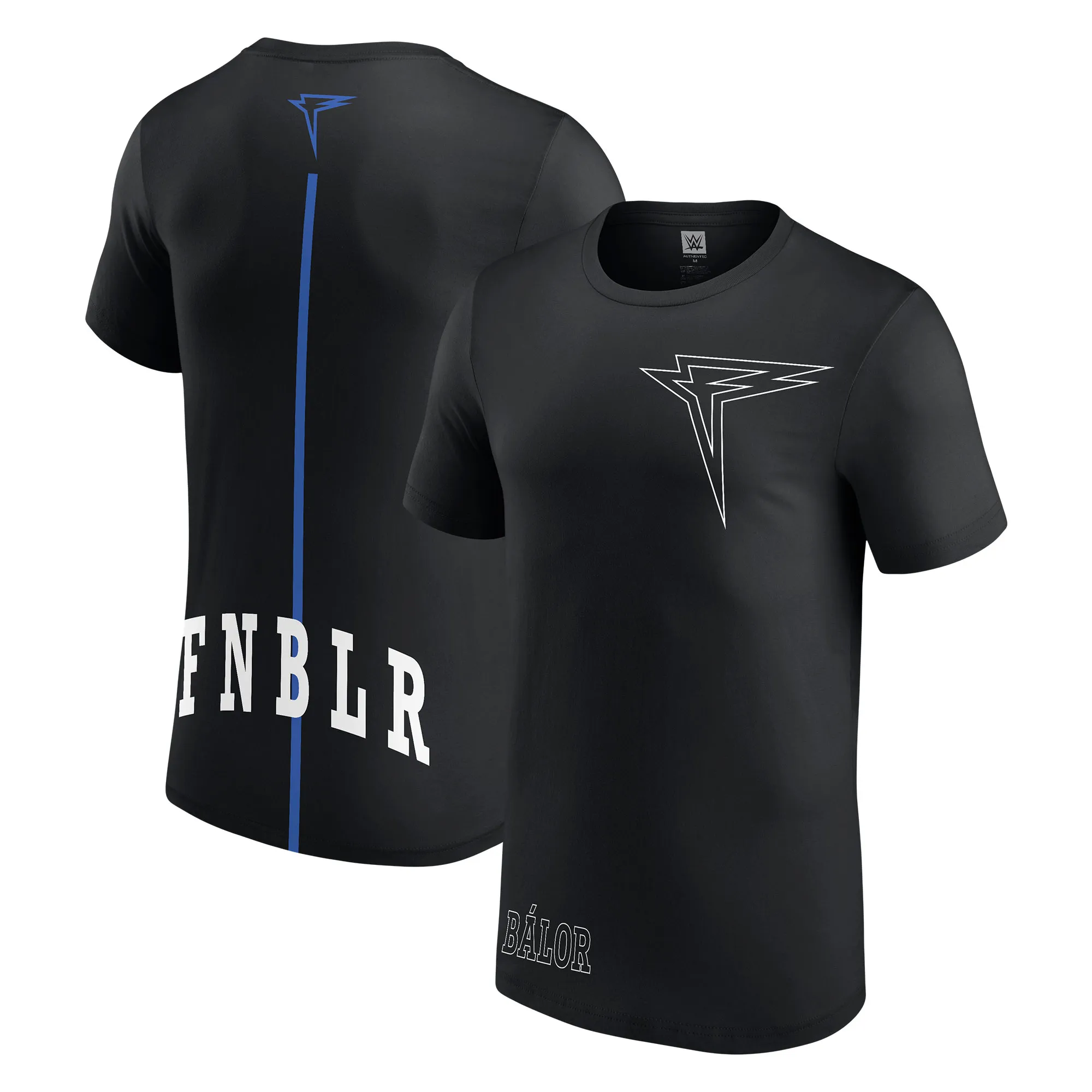 Men's Black Finn Bálor Back Stripe T-Shirt sold by WWE