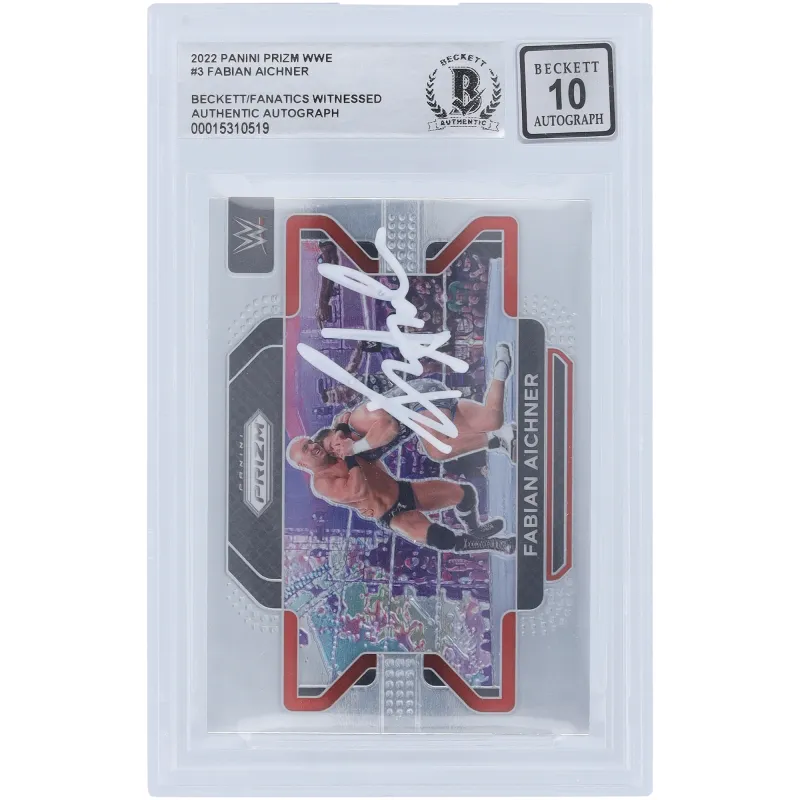 Giovanni Vinci WWE Autographed 2022 Panini Prizm #3 Beckett Fanatics Witnessed Authenticated 10 Card sold by WWE