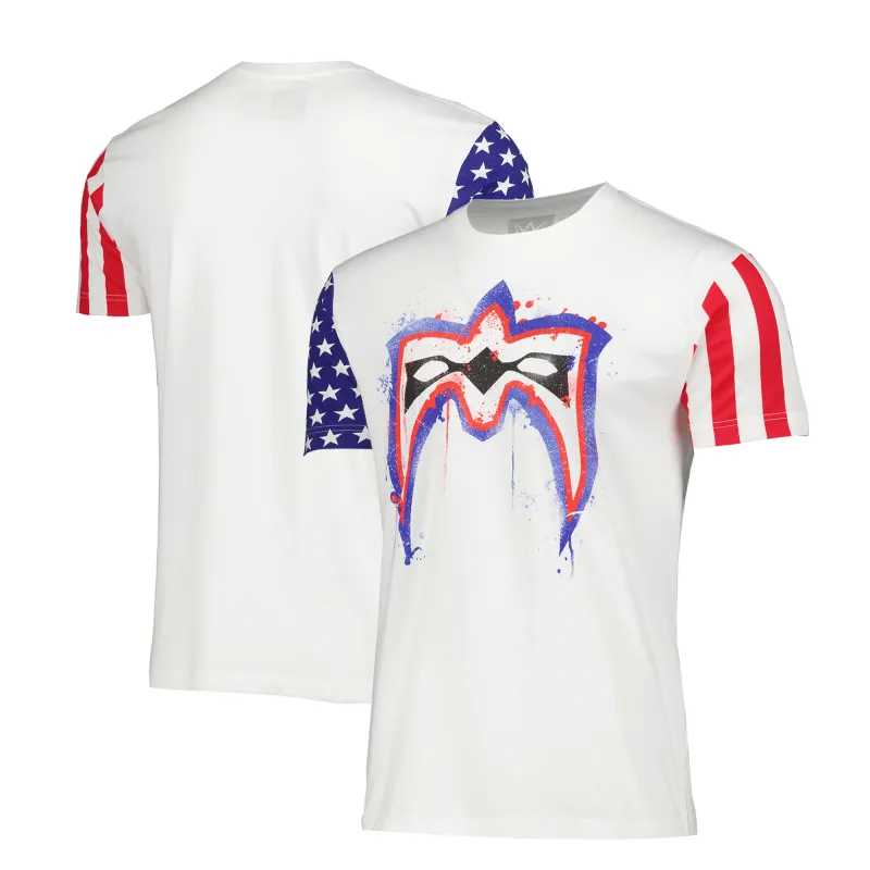 Men's White The Ultimate Warrior Stars & Stripes T-Shirt sold by WWE