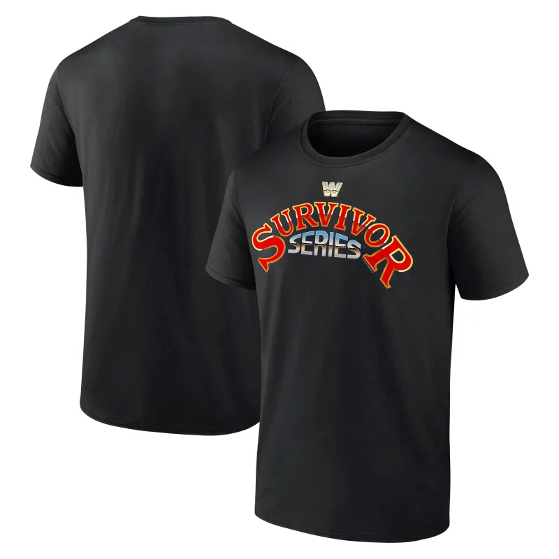 Men's Black Survivor Series Retro Logo T-Shirt sold by WWE