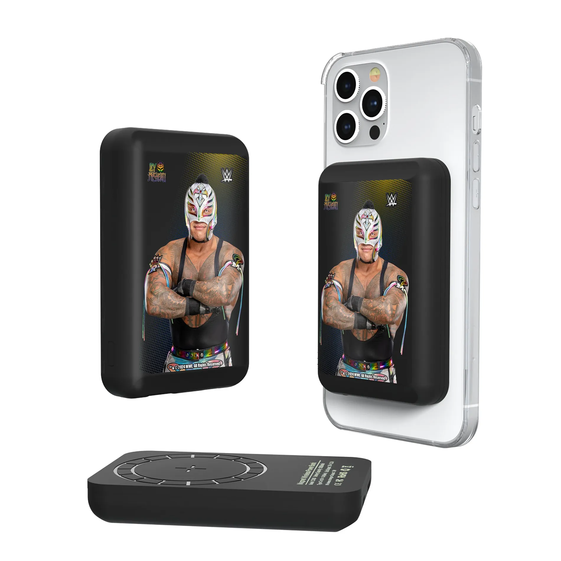 Keyscaper Rey Mysterio Superstar Wireless Magnetic Power Bank sold by WWE