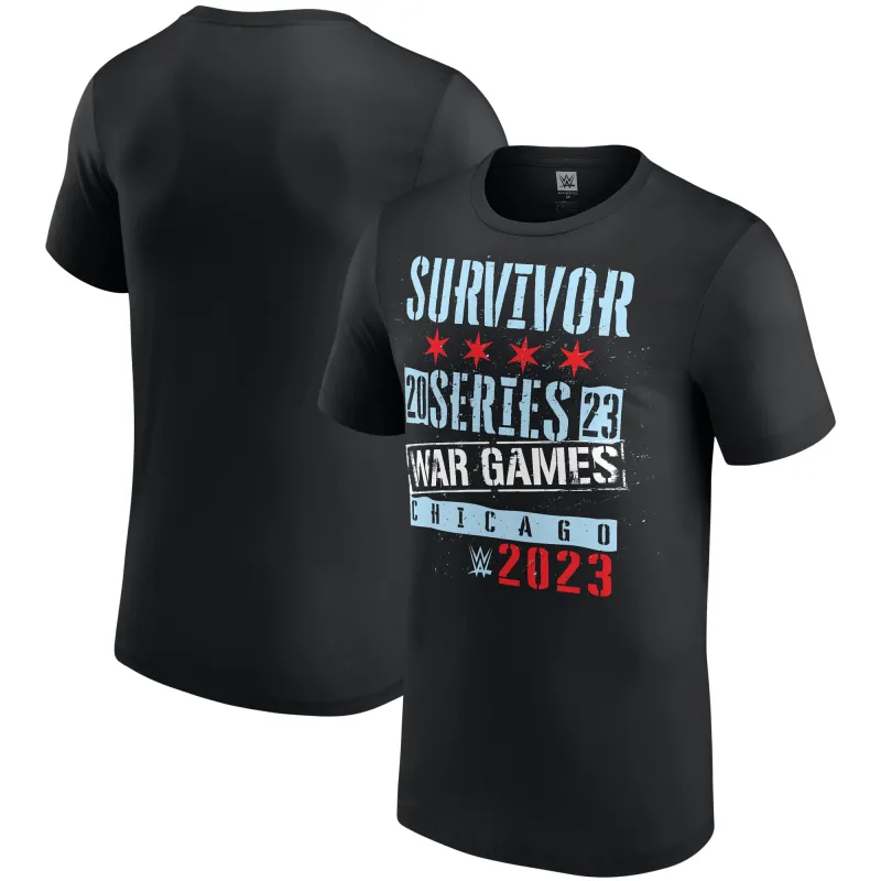 Men's Black WWE Survivor Series 2023 Chicago T-Shirt made by WWE