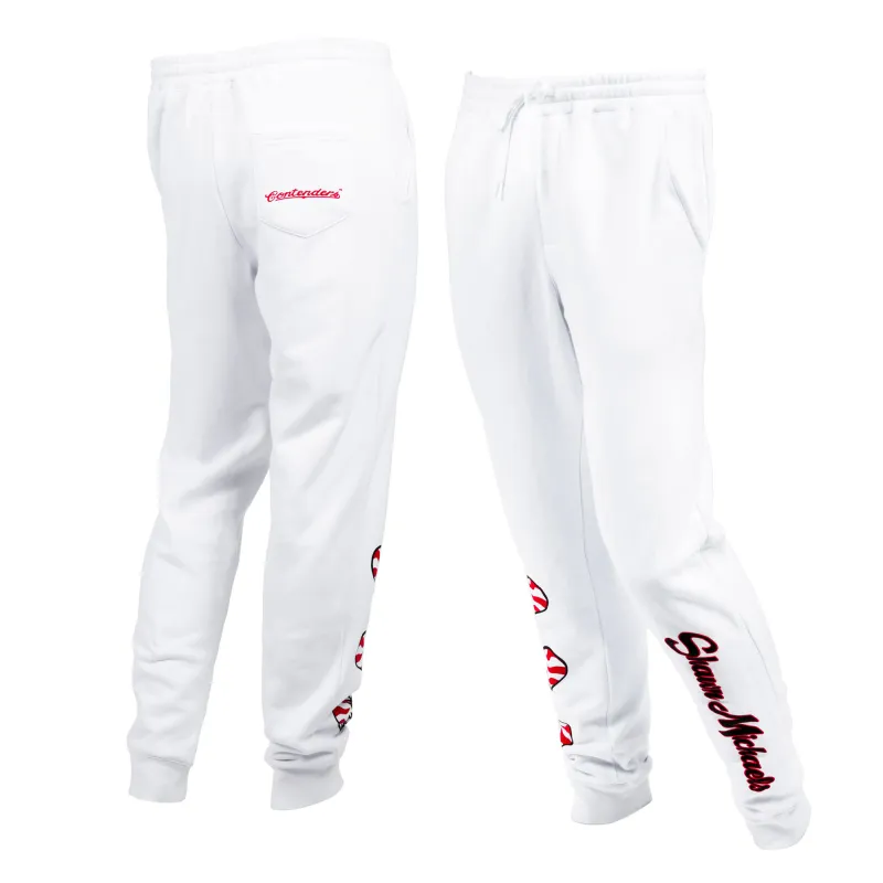 Men's Contenders Clothing White Shawn Michaels Zebra Hearts Sweatpants sold by WWE