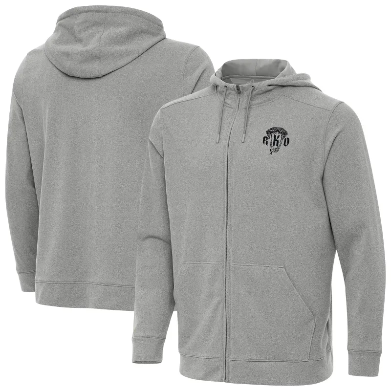 Men's Antigua Heather Gray Randy Orton Effortless Full-Zip Hoodie sold by WWE