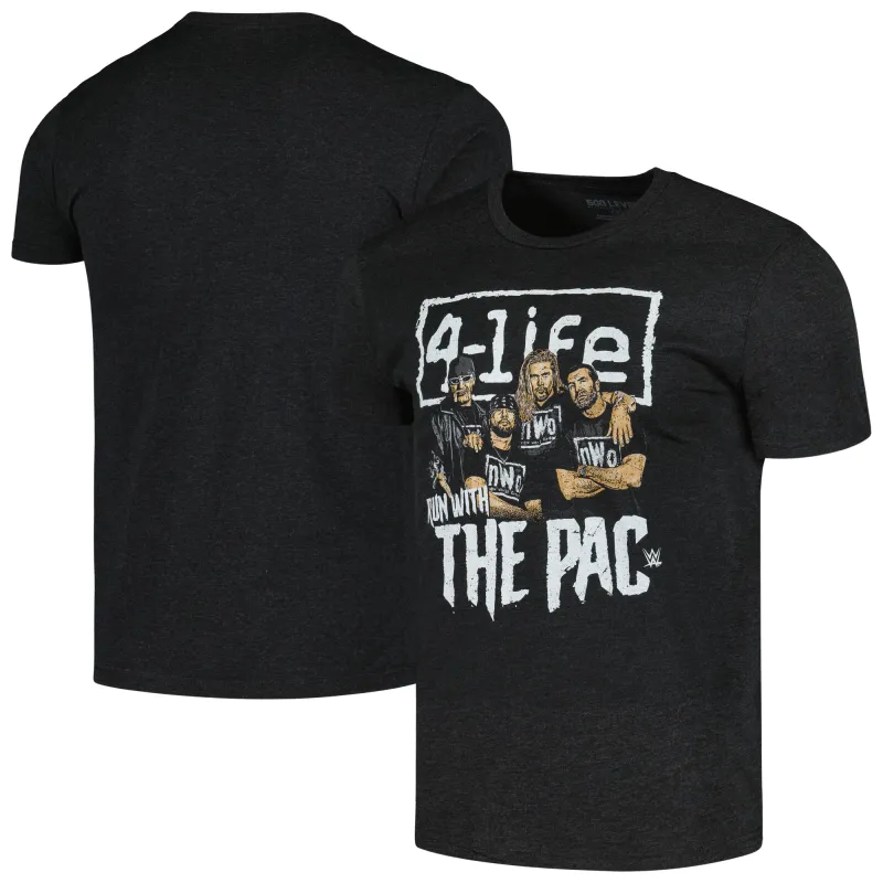 Men's Black nWo Run with the Pac Tri-Blend T-Shirt sold by WWE