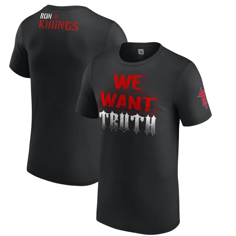 Men's Black Ron Killings/R-Truth We Want Truth T-Shirt sold by WWE