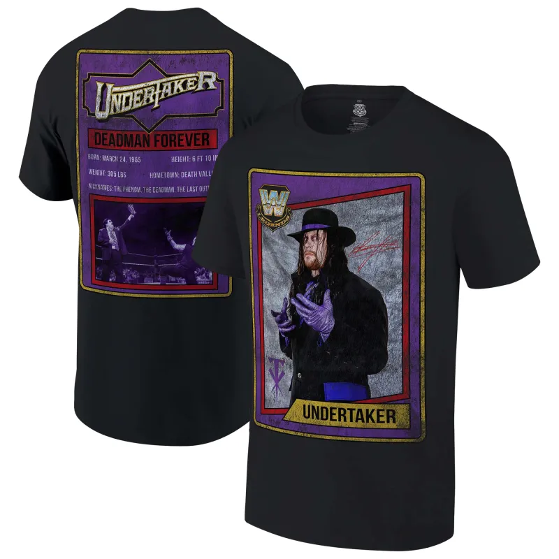 Men's Ripple Junction Black The Undertaker Sports Card T-Shirt sold by WWE