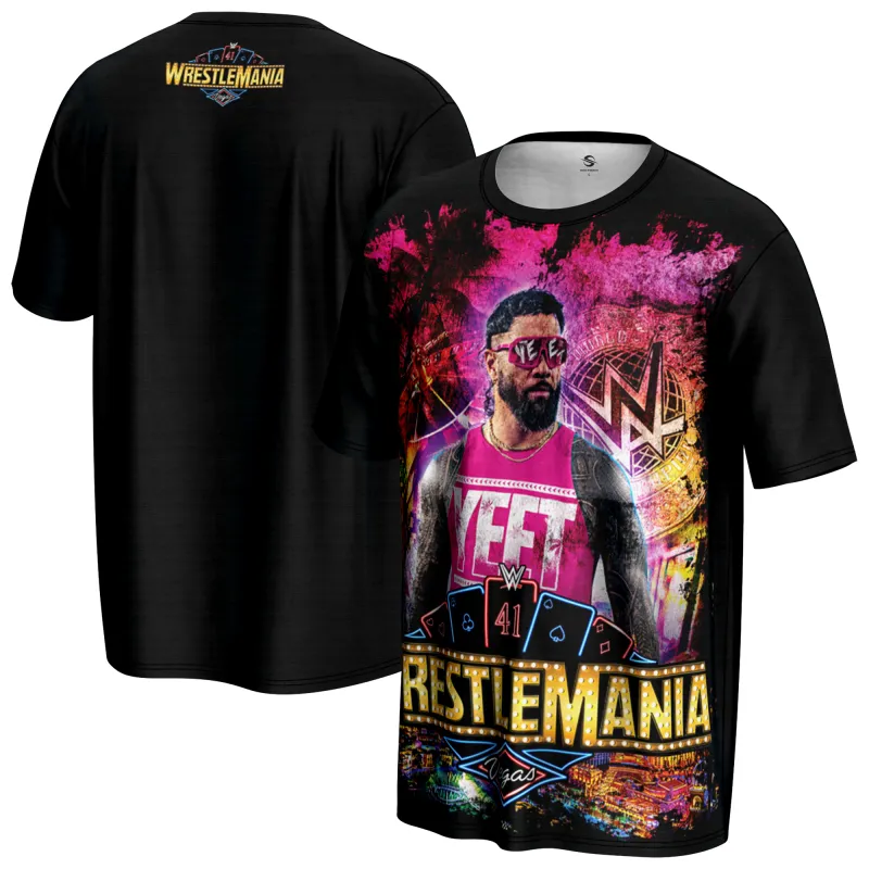 Men's ProSphere Black Jey Uso WrestleMania 41 YeetMania T-Shirt sold by WWE
