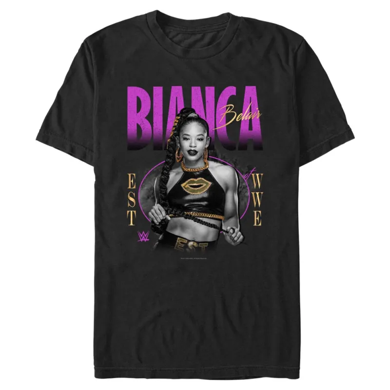Men's Mad Engine  Black Bianca Belair EST of WWE T-Shirt sold by WWE