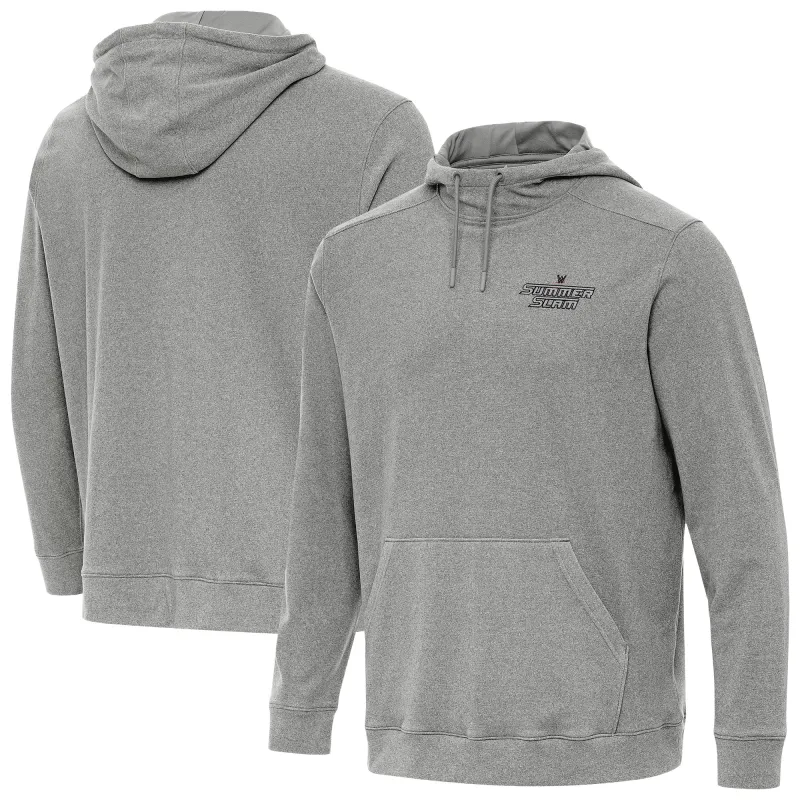Men's Antigua Heather Charcoal SummerSlam Cloud Hoodie sold by WWE
