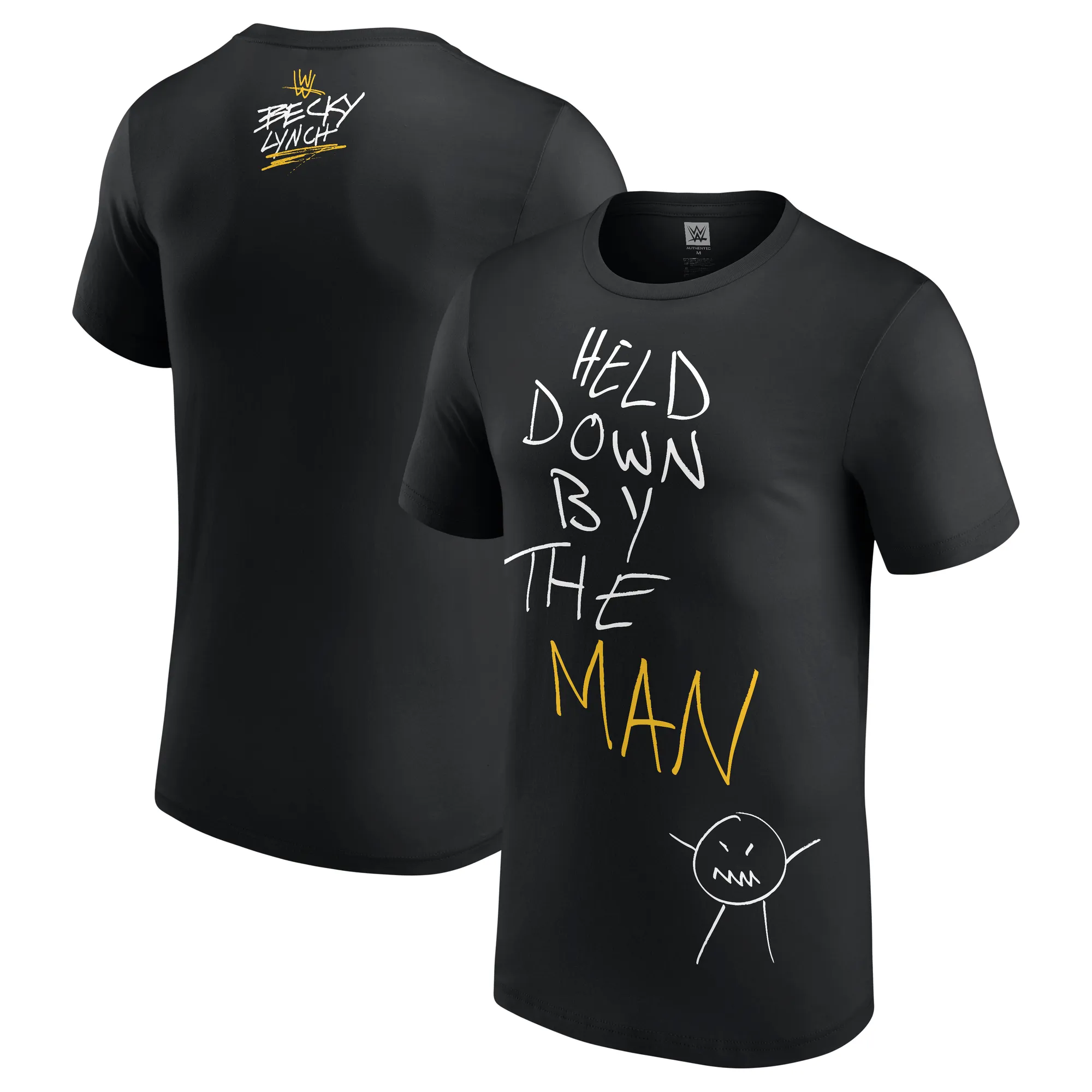 Men's Black Becky Lynch Held Down By The Man T-Shirt sold by WWE