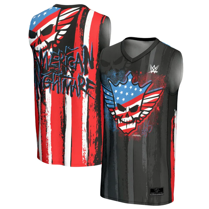 Men's ProSphere Black Cody Rhodes American Nightmare Flag Basketball Fashion Jersey sold by WWE