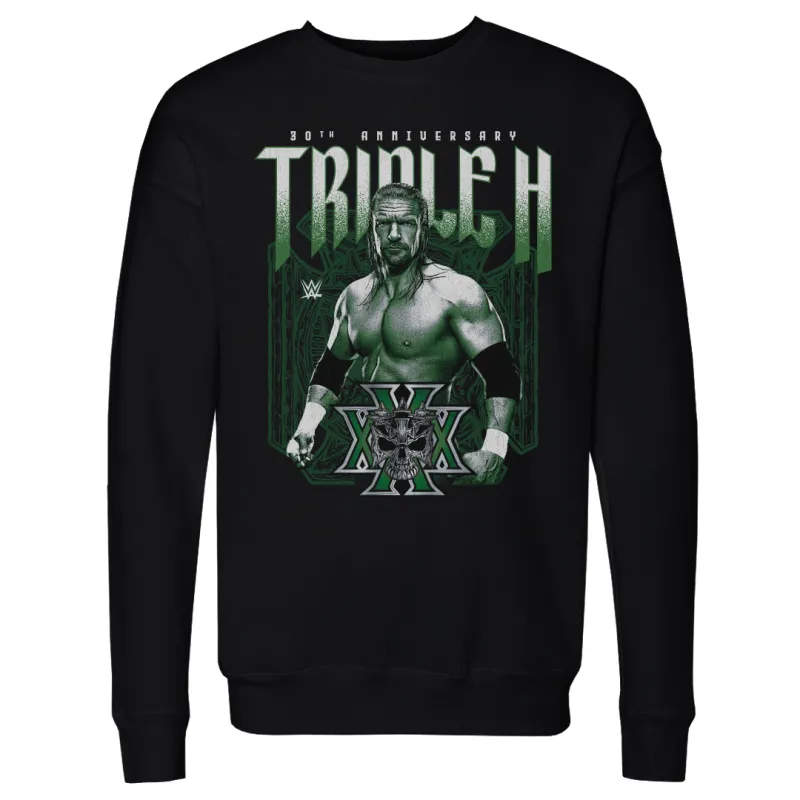Men's 500 Level Black Triple H 30th Anniversary Pullover Sweatshirt sold by WWE