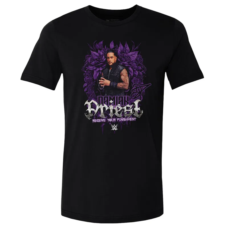 Men's 500 Level Black Damian Priest Receive Your Punishment T-Shirt sold by WWE