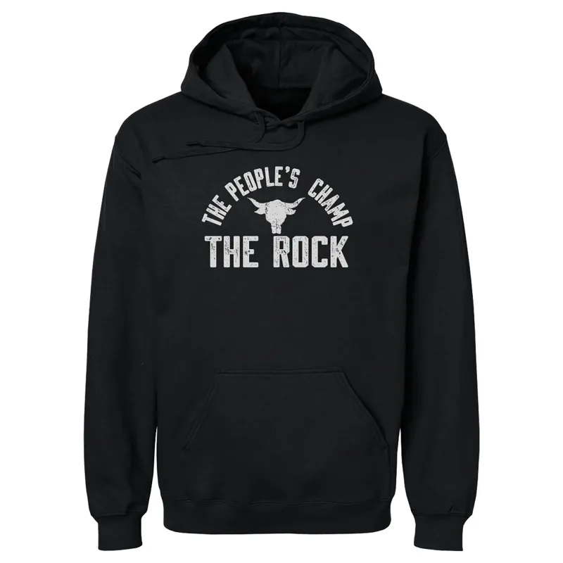 Men's 500 Level Black The Rock The People's Champ Pullover Hoodie sold by WWE