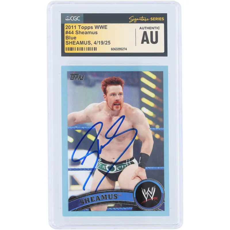 Sheamus WWE Autographed 2011 Topps Blue #44 #/2011 CGC Fanatics Witnessed Authenticated Card sold by WWE